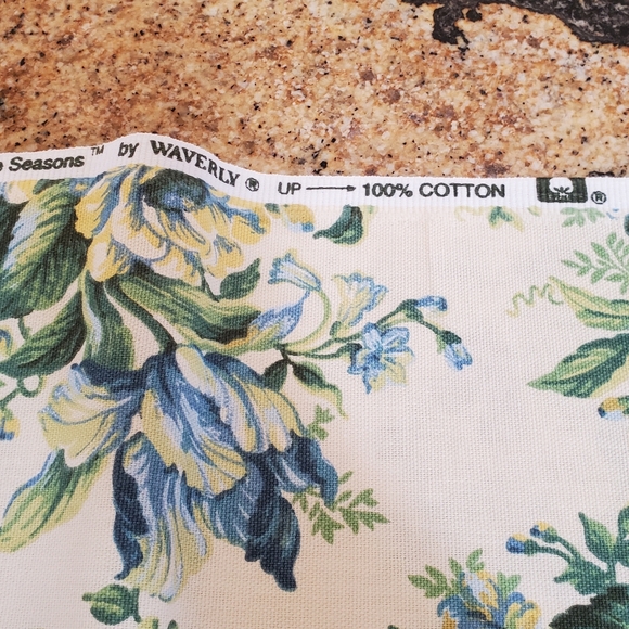 Upholstery Weight Cotton Fabric - Coordinated Floral & Stripes - Picture 6 of 6
